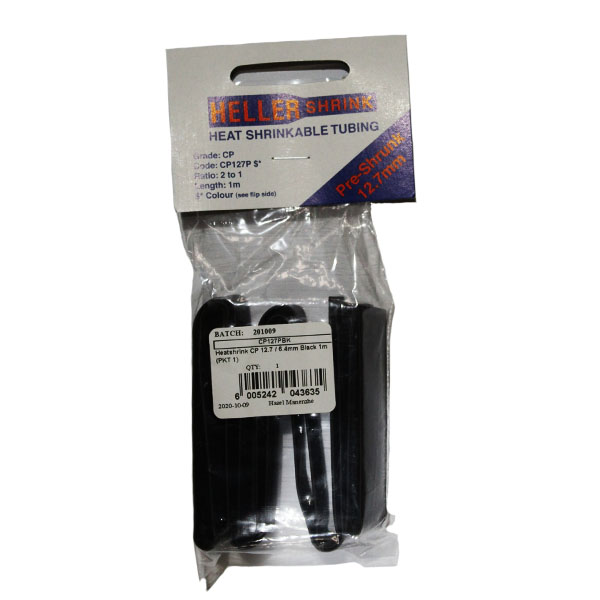 HEATSHRINK PRE-PACK BLACK 12.7MM X 1M - BRIGHTS Hardware | Shop Online