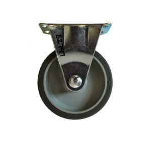 CASTOR WHEEL MEDIUM DUTY GREY PLATE FIX 75MM