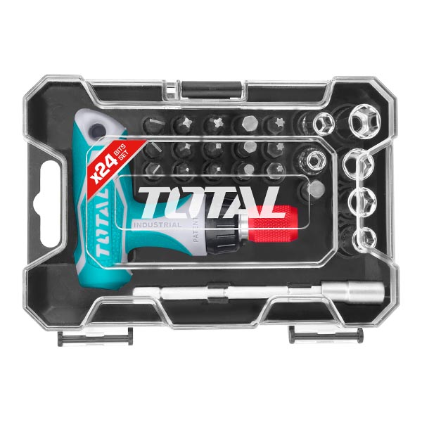 82552-TOTAL-SCREWDRIVER-BIT-SOCKET-SET-T-HANDLE-WRENCH-24PC