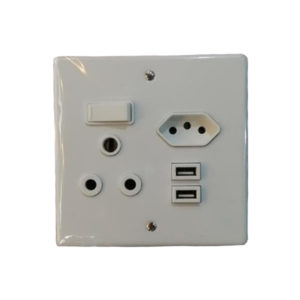 LESCO WHITE STEEL 4X4 COMBO USB PLUG + COVER