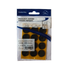 ADHESIVE NON-SLIP BUMPER ROUND BLACK 20MM (12)