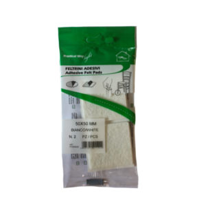 ADHESIVE FELT PADS SQUARE WHITE 50MM X 50MM (2)