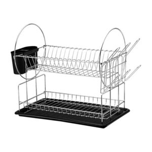 CASA CATANIA 2-TIER CHROME PLATED DISH DRAINER