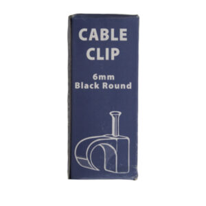 CABLE CLIP ROUND BLACK 6MM (100)