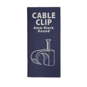 CABLE CLIP ROUND BLACK 8MM (100)