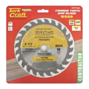 TORK CRAFT CIRCULAR SAW BLADE 170MM X 20/16MM X 24T CONTRACTOR