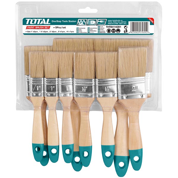 85849-TOTAL-PAINT-BRUSH-SET-WOODEN-HANDLE-9PCS