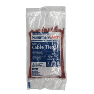 HELLERMAN TYTON CABLE TIE T30R (100) RED 150MM X 3.5MM