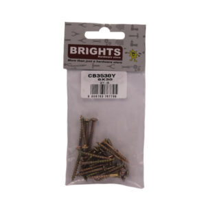 CHIPBOARD SCREWS 6MM X 30MM (25)