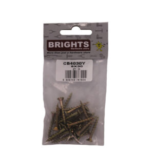 CHIPBOARD SCREWS 8MM X 30MM (25)