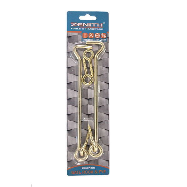 3566-GATE-HOOK-&-EYE-BRASS-PLATED-200MM