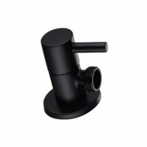 ANGLE VALVE ROUND BLACK 15MM LUX