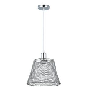 Bright Star 1-Light Steel Mesh Polished Chrome Pendant