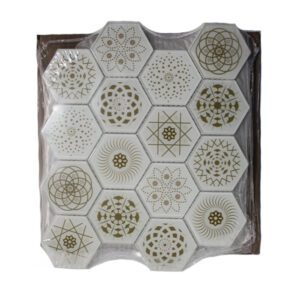 CASTAWAY MOSAIC 95MM X 110MM LARGE HEX M/WHITE (3)