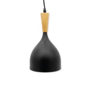 ACDC 1-LIGHT BLACK & WOOD GRAIN FINISH PENDANT