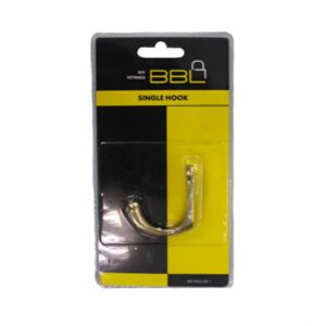 BBL WARDROBE HOOK SINGLE BRASS PLATED