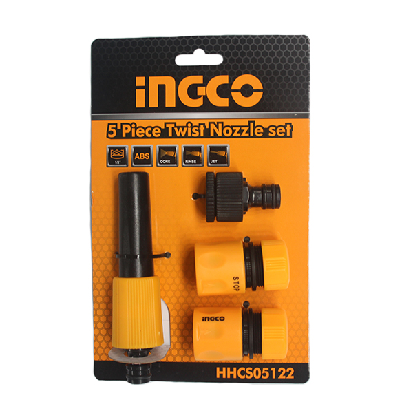 Ingco Garden Hose Twist Nozzle 5PC Set BRIGHTS Hardware Shop Online