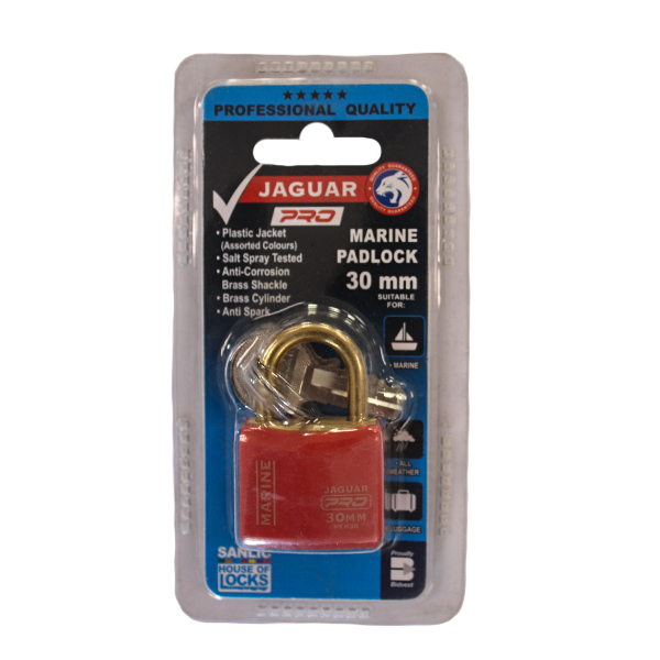 92627-PADLOCK-JAGUAR-MARINE-30MM-RED