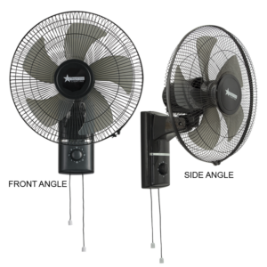 Bright Star Wall Fan Black 16"