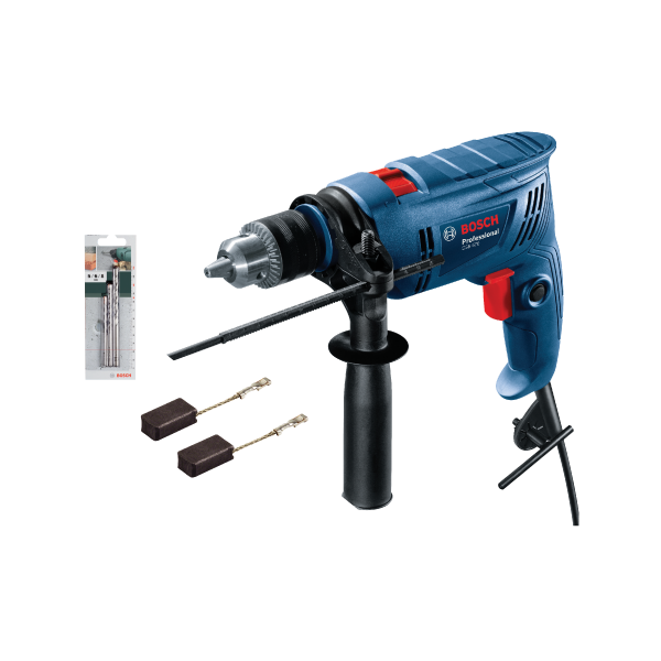 11344-Bosch-Impact-Drill-570W-with-3pc-Masonary-Drill-bit set-and-extra-Carbon-Brushes-included