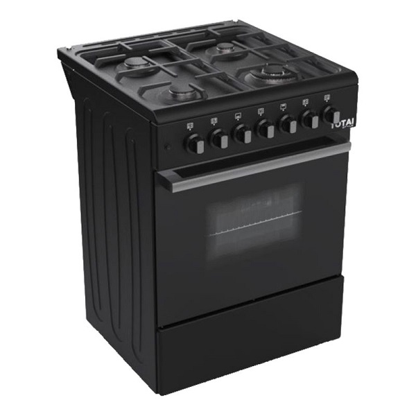 616-Totai 60cm 4-burner Gas Stove with Electric Oven Black
